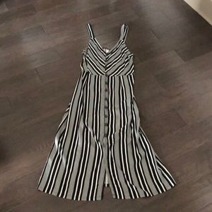 Midi black and white stripe dress